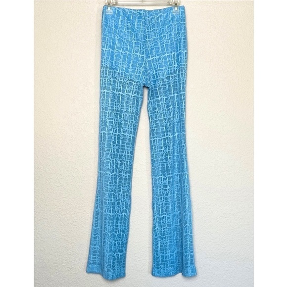 NWT FREE PEOPLE 70s Sheer Lace High Waist Slit Hem Flare Leg Bell Bottom Pant XS - Picture 3 of 7